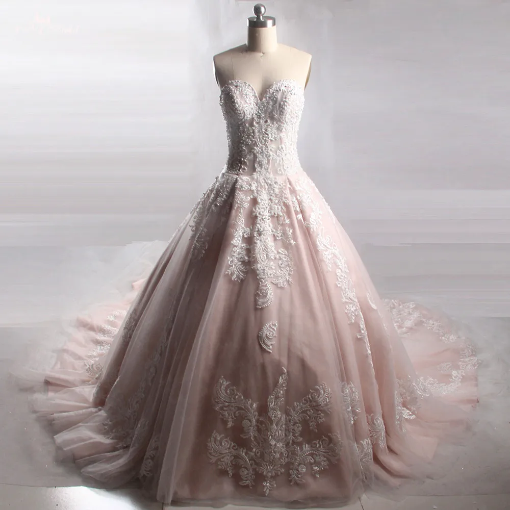 LZ232 реальные фотографии yiaibridal голые Розовый Милая свадебное платье 2018 Роскошные