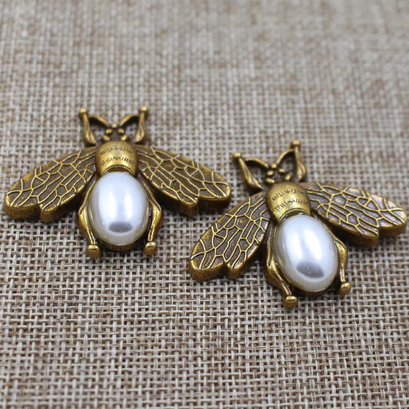 5 шт. металлические заклепки-гвоздики с пчелками и жемчугом шпильки для