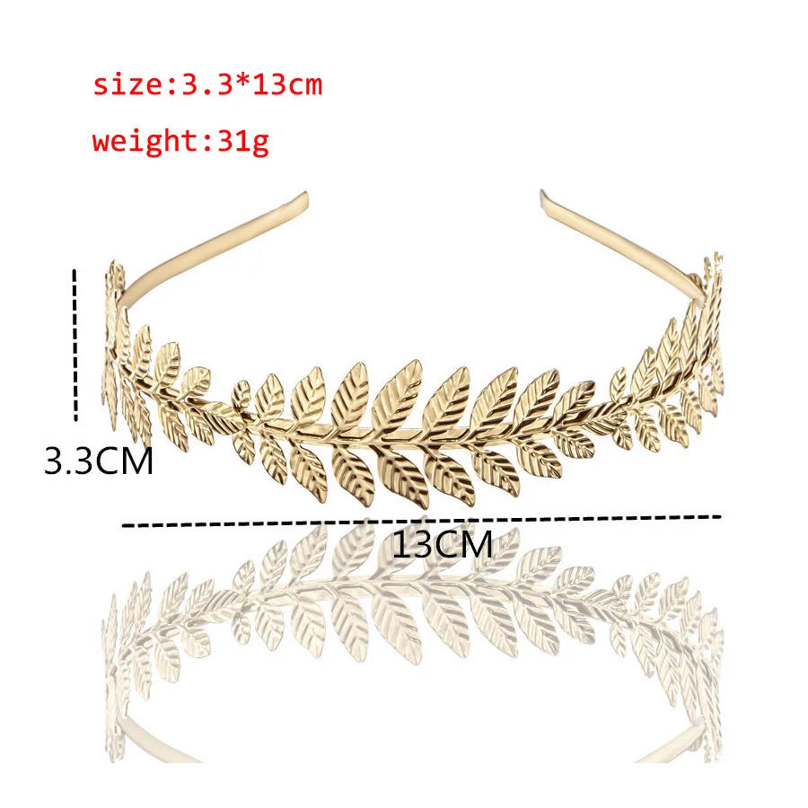 Headband gold Новое поступление, шикарная заколка для волос, винтажная богиня, Оливковый лист, повязка на голову, повязка для волос, корона, свадебная - Цвет: Headband gold