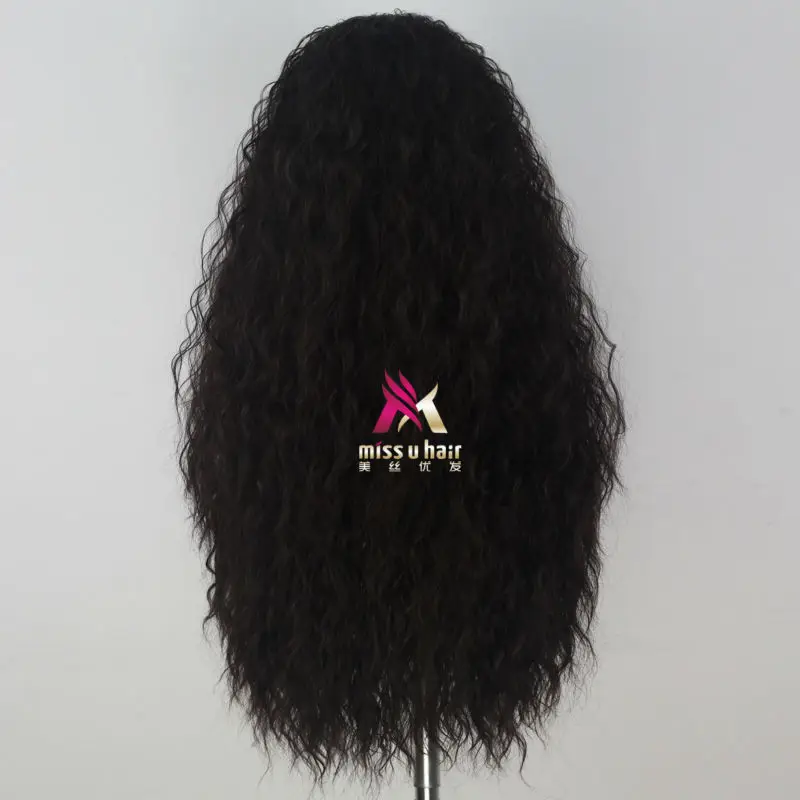 Женский длинный парик Miss U Hair кудрявый темно коричневый Моана черные волосы для
