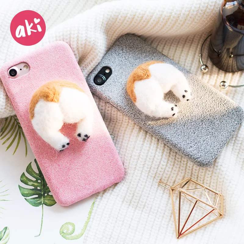 Чехол для телефона AKI Wool Corgi Panda чехол iPhone 8 7 Plus с милой собачкой и щенком 6 6S X |