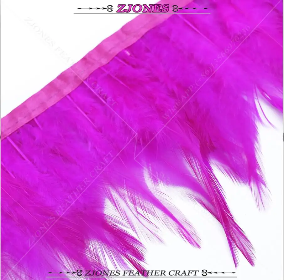 fuschia 1 м 10-15 см петух Hackle перо отделка петух седло перо отделка перо лента с бахромой перо полосы для костюма/юбки - Цвет: fuschia