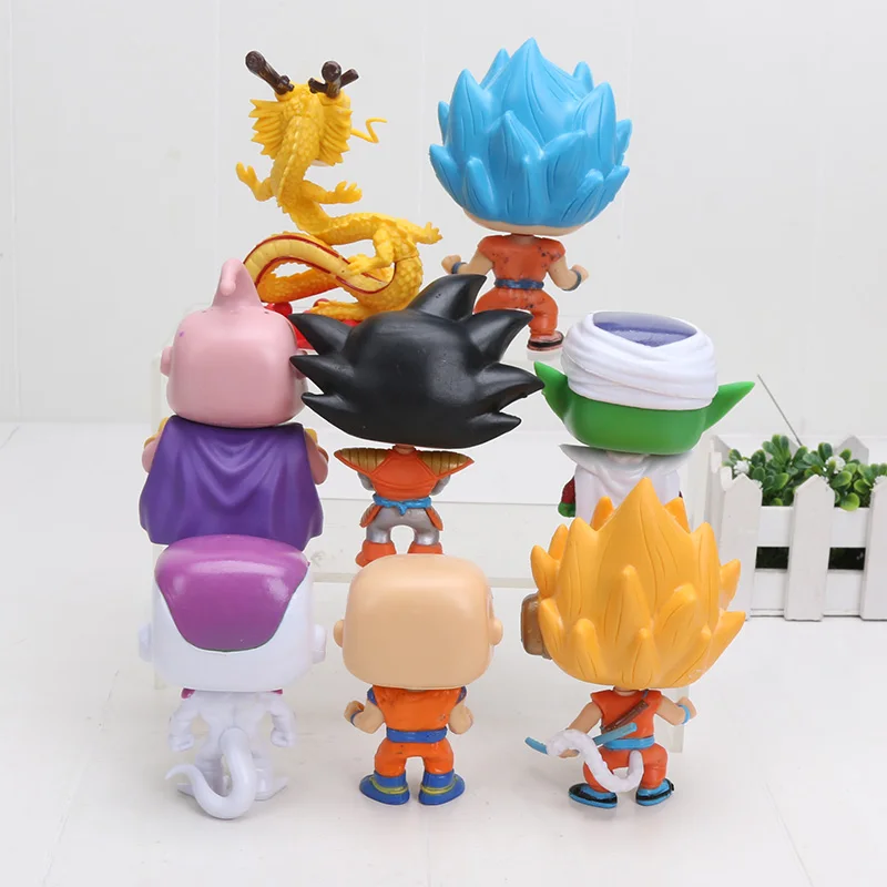 8 шт./компл. Dragon Ball Z Super Saiyan 4 Son Goku Killin Shenron Freeza Frieza Buu Piccolo vegetto из ПВХ фигурка модель игрушки 10 см
