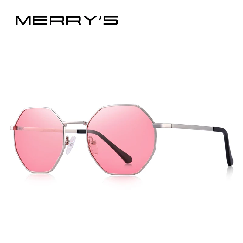 C02 Pink MERRYS дизайн женские модные квадратные Поляризованные Солнцезащитные очки женские трендовые солнцезащитные очки восьмиугольная оправа защита UV400 S8319 - Цвет линз: C02 Pink