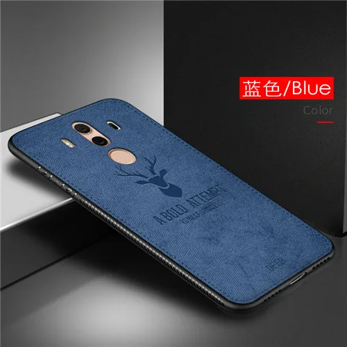 Для huawei mate 10 pro Чехол с тканевым узором mate 10 чехол на заднюю панель Силиконовый Мягкий противоударный чехол для бизнеса mate 10Pro мужской чехол - Color: Blue