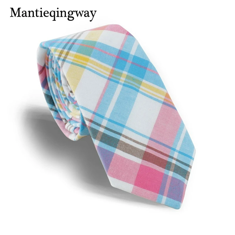 Mantieqingway повседневные клетчатые галстуки с принтом для мужчин хлопковые