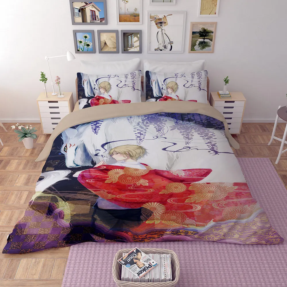 Лидер продаж 3d простыня в японском стиле с рисунком аниме двойной полный размер