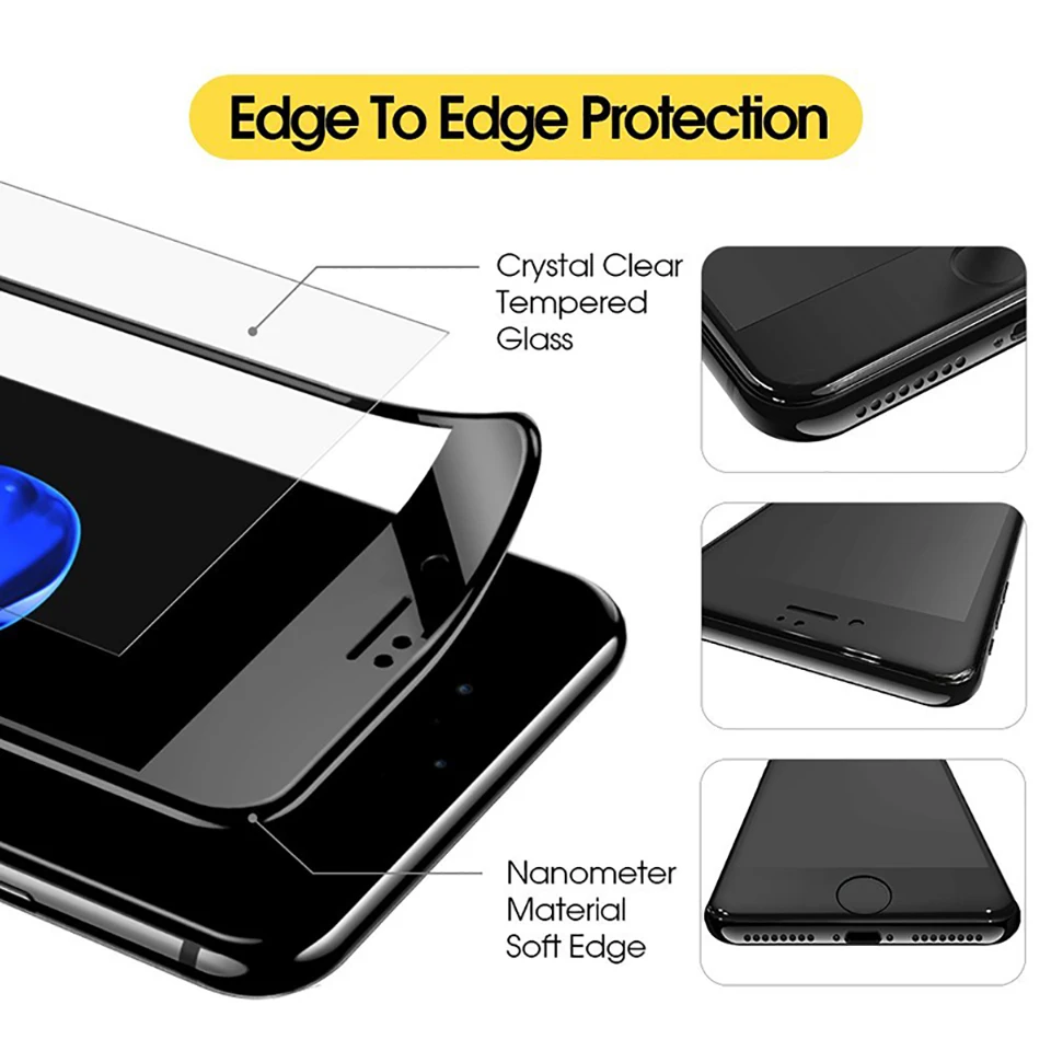 GonoRack 3D полное покрытие закаленное стекло для iPhone 8 7 6 6s 5S SE Защита экрана Apple Plus