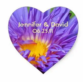 

1.5inch Purple Waterlily Wedding Favor Stickers