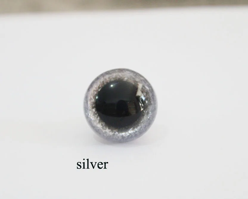 silver 100 шт 13 мм-24 мм круглые пластиковые безопасные прозрачные для игрушек глаза+ блестящие нетканые материалы+ твердая шайба для плюшевой куклы-размер и цвет option-N8 - Цвет: silver