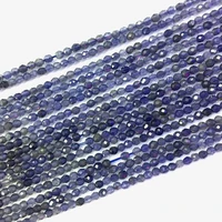 natural lolite beads micro faceted 2 3 4mm tiny lolite beads small lolite beads blue tiny beads blue gem stone bead15 5