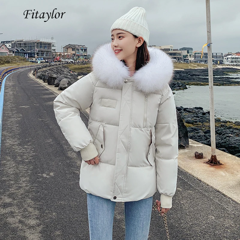 Fitaylor зимняя пуховая парка с хлопковой подкладкой и капюшоном женская теплая
