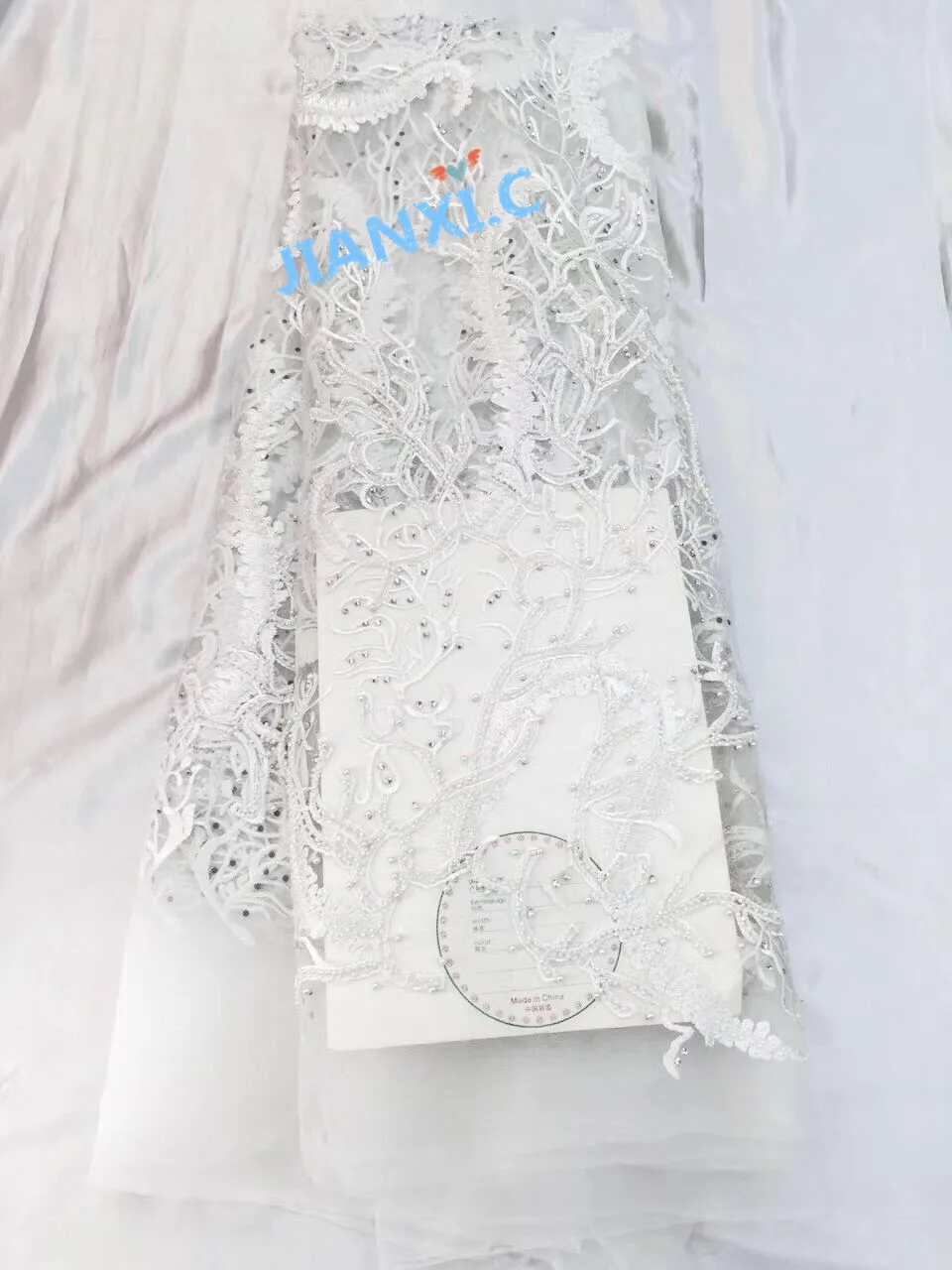 5 ярдов/партия кружевная ткань с бусинами | Дом и сад