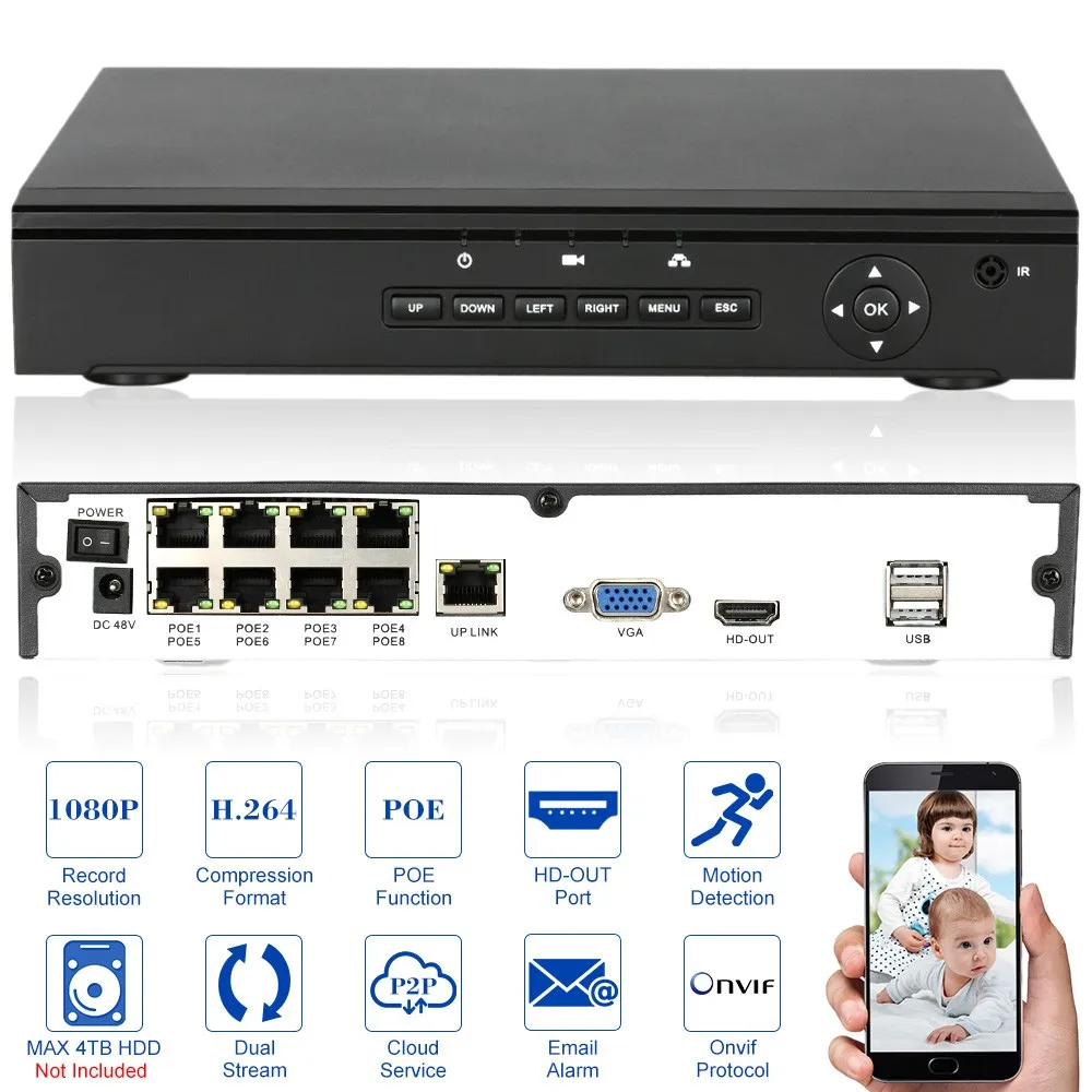 4CH Ch Full HD 1080P POE NVR сетевой видеорегистратор с 4 шт. 2.0MP POE всепогодный Открытый Пуля IP камера безопасности Syetem