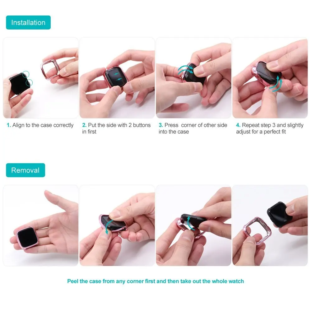 Ktab умные Аксессуары Для Fitbit Versa защитный чехол тонкий покрытый ТПУ чехол устойчивый к царапинам Чехол для Fitbit Versa чехол