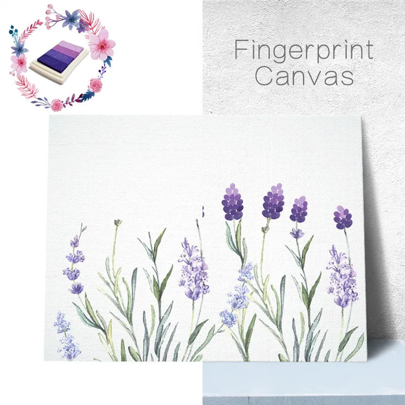 Цветок лаванды персонализированные холст живопись пальцами гость книга для