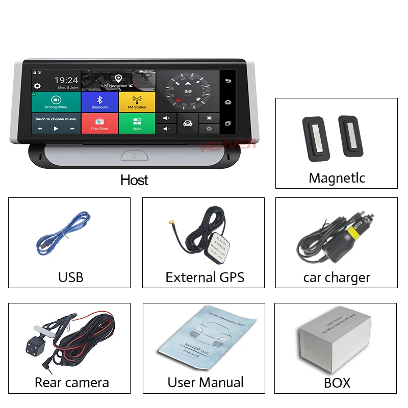 Vehven 4 г ADAS 7.84 &quotВидеорегистраторы для автомобилей Камера GPS dashcam Android 5.1 Registrar 1080 P