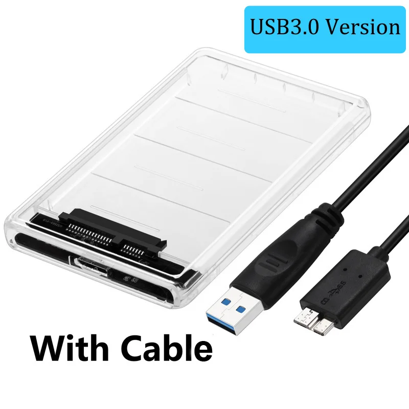 2," USB 3,0 SATA Hd коробка HDD жесткий диск Внешний HDD корпус прозрачный чехол инструмент бесплатно 5 Гбит/с Поддержка 2 ТБ UASP протокол