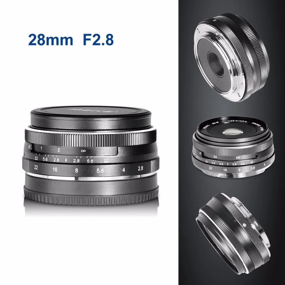 MEKE 28 мм f/2,8 объектив с фиксированным ручным фокусом для Olympus Panasonic M4/3 система APS-C беззеркальная камера EM1 M10 EP5 EP-L3 ручка-7 GF5 G