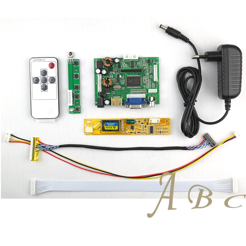 Плата аудио и видеоконтроллера HDMI VGA 2AV + инвертор кабель Lvds комплекты