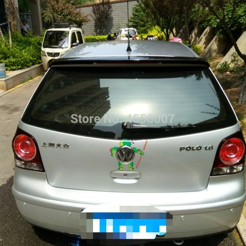 Для Volkswagen Polo 2006 2007 2008 2009 2010 задний багажник спойлер на крышу ABS пластик Неокрашенный праймер цвет украшение в виде хвостового крыла
