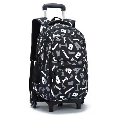 DD911300WH ZIRANYU/Детский Школьный рюкзак на колесиках для мальчиков и девочек, сумки для книг, рюкзак, последние съемные детские школьные сумки, 2/6 колеса, лестницы - Цвет: DD911300WH