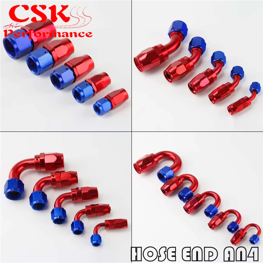 1X Aluminum AN8 45 Degree Swivel Oil Fuel Line Hose End Fitting Adapter BK / BL