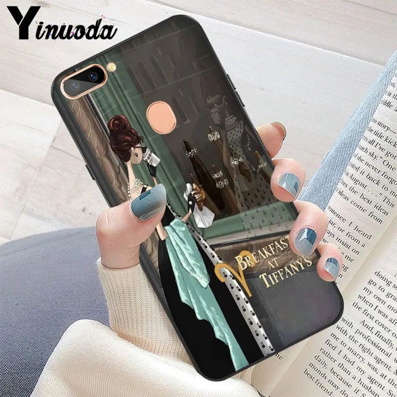Yinuoda Одри Хепберн мягкий силиконовый черный чехол для телефона OPPO R15 Mirror Dream R17/R17 Neo