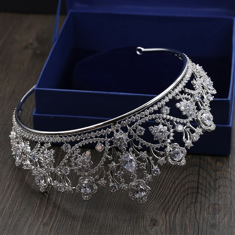 Himstory Blingbling большая мощеная CZ Корона кубический циркон свадебные аксессуары для