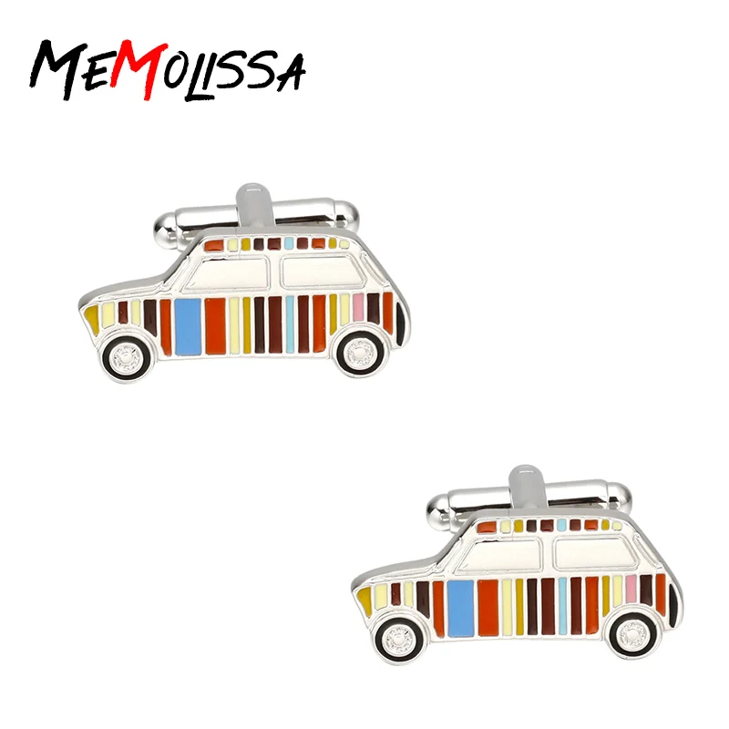 Мужские Запонки с цветными полосками MeMolissa вечерние деловые на пуговицах