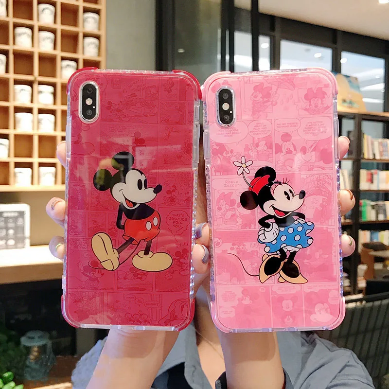Для iphone XS Max милые Микки Минни Подушки Безопасности телефонные чехлы для XR X 7 плюс
