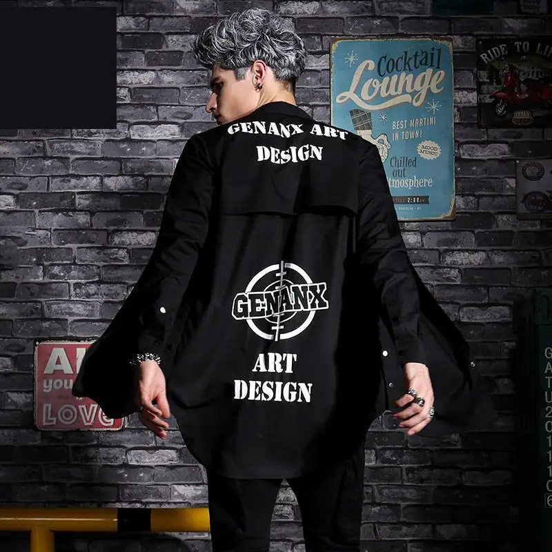 Thintenda 2017 модная мужская рубашка с длинным рукавом пряжкой и асимметричным