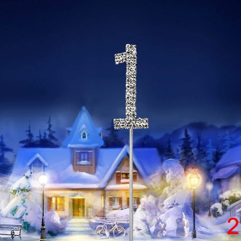 Украшения для торта серебряные цифры Искусственный драгоценный камень 0 1 2 3 4 5 6 7 8