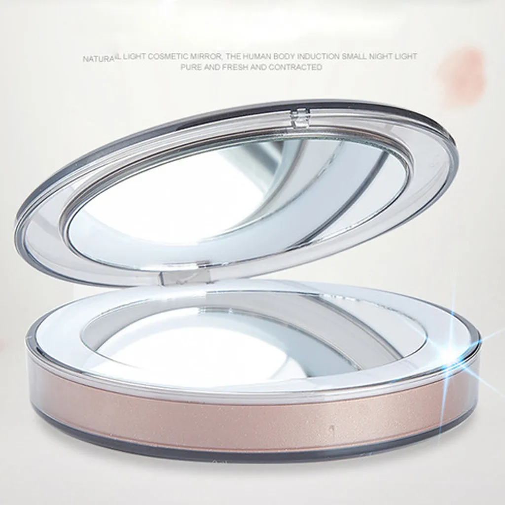 Светодиодное мини-зеркало для макияжа 1X 3X увеличительное ручное складное