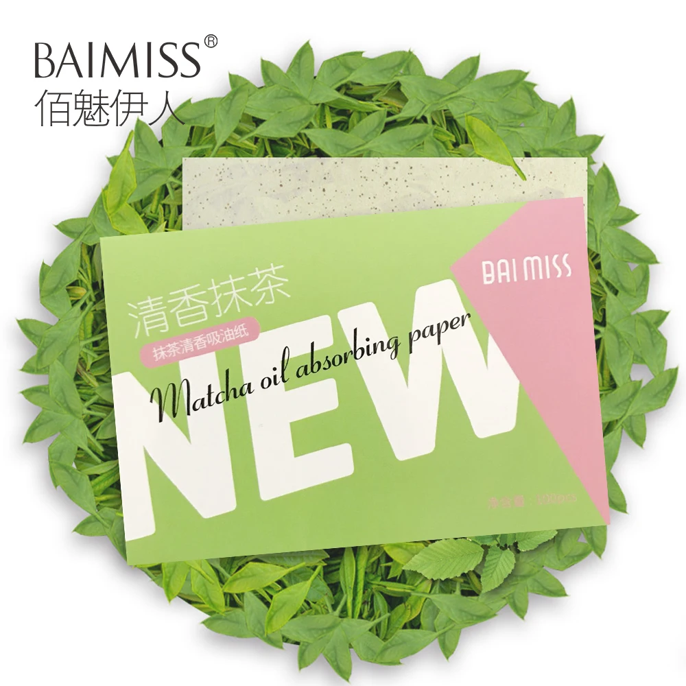 Baimiss Matcha матирующие салфетки для лица Абсорбирующая Промасленная бумага