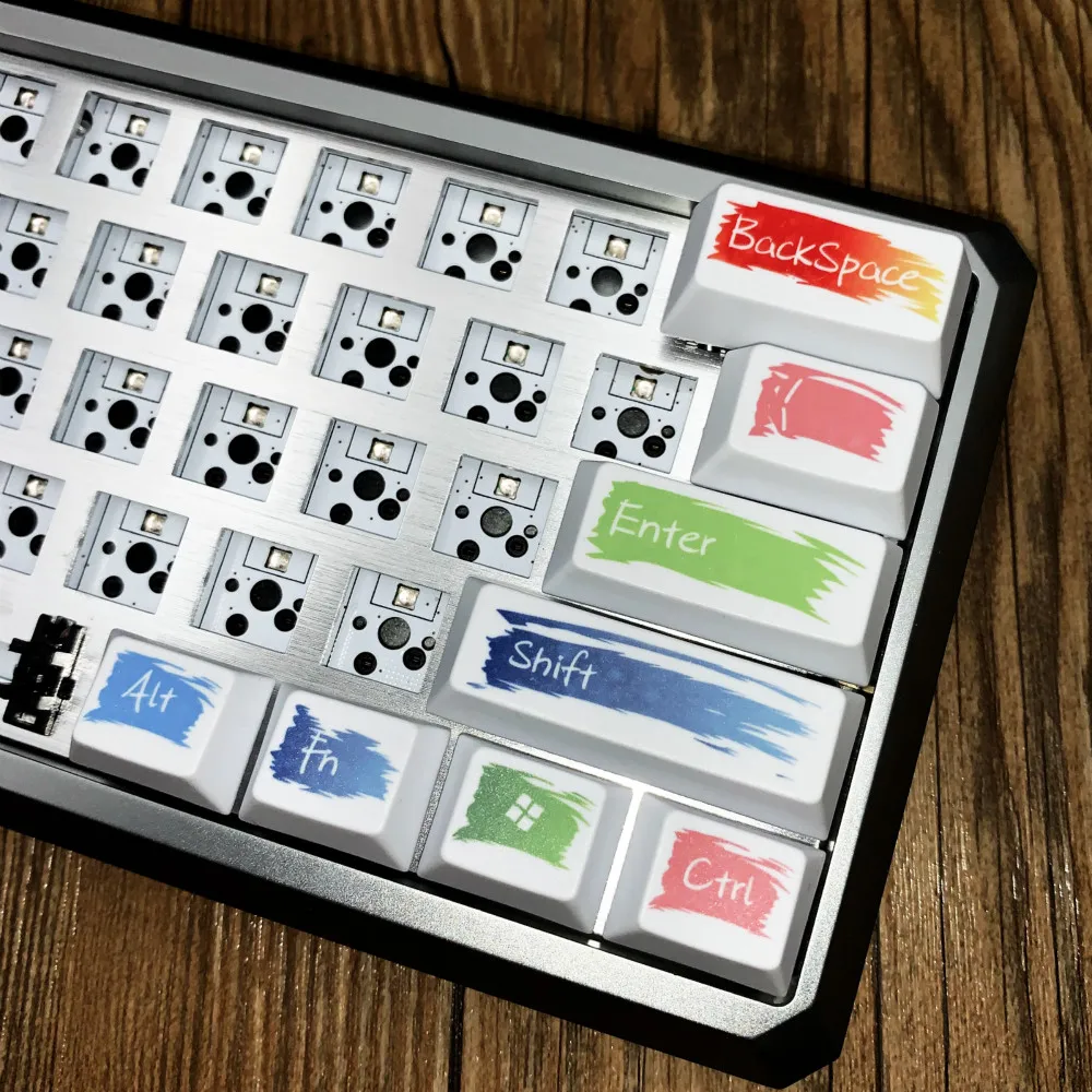 Краситель подложка PBT Keycaps для вишни оригинальная высота красочные 14 клавиш
