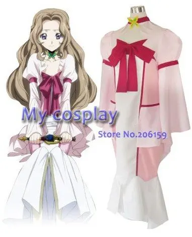 Косплей-Одежда с аниме кодом Geass-Lelouch of the Rebel Nunnally Lamperouge женский костюм для