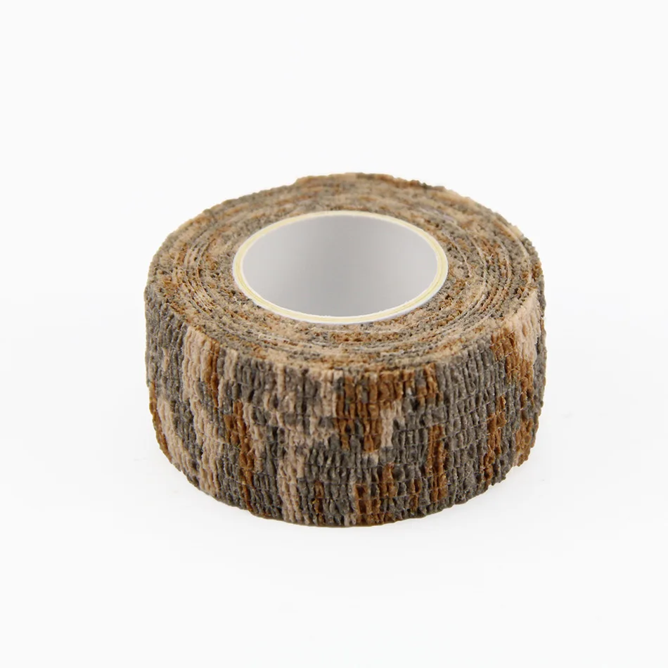 Camo Brown Самоклеящийся бинт на 2,5 см, эластичная камуфляжная повязка для пальцев, Нетканая спортивная повязка - Цвет: Camo Brown