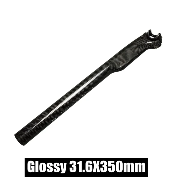 Glossy 31.6X350mm Полный 3 к углерода волокно Подседельный штырь горный велосипед Road Велоспорт Подседельный штырь Велосипедный спорт MTB Запчасти 27,2/30,8/31,6*350/400 мм Matt/глянцевая отделка - Цвет: Glossy 31.6X350mm