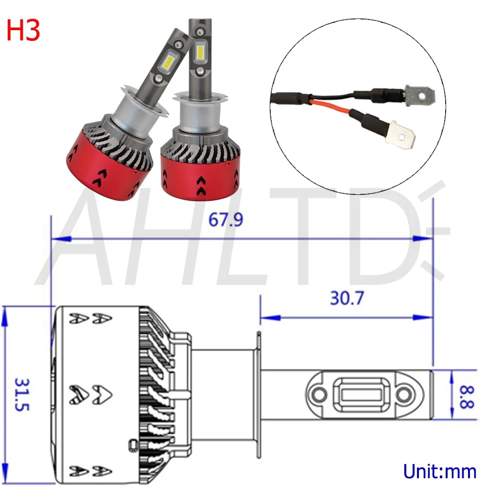 2X S6 авто светодиодный фар H8 H7 H11 9005 H4/HB2 9006/HB4 5202 72 Вт/заданная величина 6000lm12V лампа светодиодная фара для автомобиля со светодиодными кристаллами для dodge ram 1500