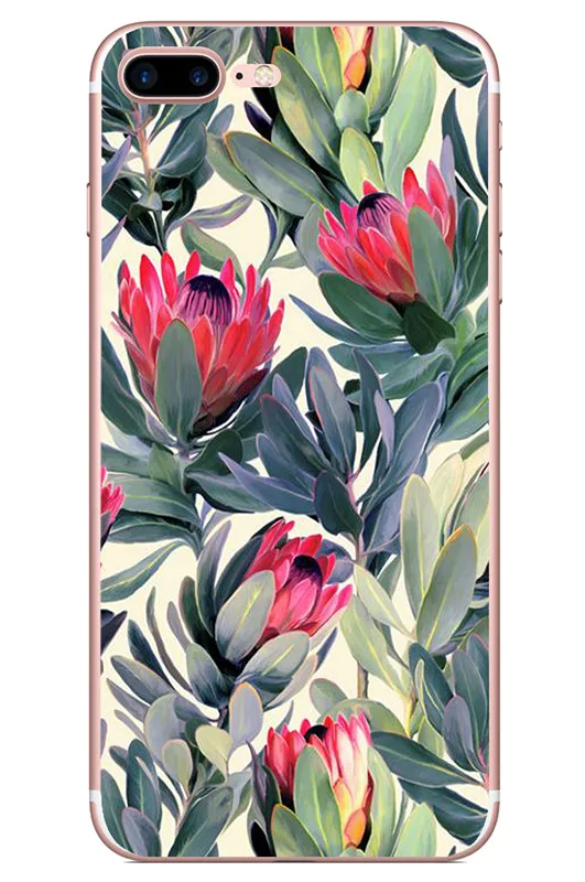 Telefon мягкий скраб чехол для iphone 6s plus винтажный фруктовый узор дворца цветы