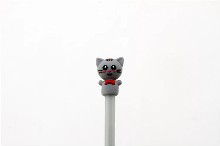 1 шт. Kawaii креативный 3D Кот черные чернила гелевая ручка милый котенок мультфильм серый/фиолетовый/белый/розовый гелевая ручка канцелярские принадлежности для школы/офиса