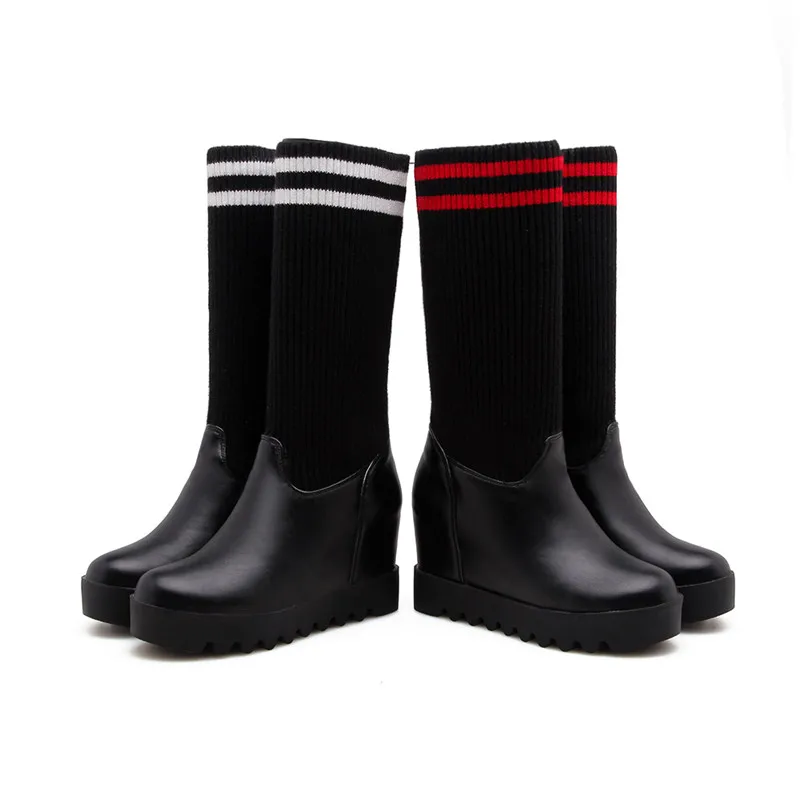 MEMUNIA/Новое поступление 2020 года ботинки без шнуровки с круглым носком