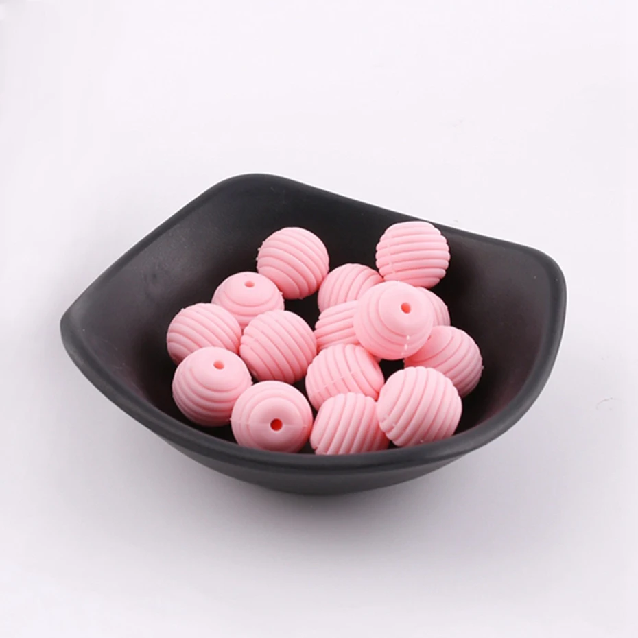 Bite Bites 10pcs Colorful 15mm Chewable Beads Silicone Thread Organic Baby Teether Teething Jewelry | Мать и ребенок
