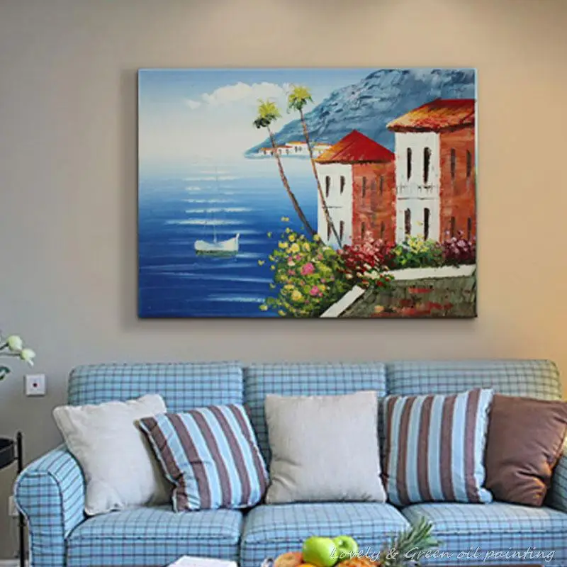 Лидер продаж ручная работа холст картина маслом пейзаж модная деревенская