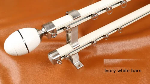 double rod ivory Высокое качество алюминиевый сплав карниз для занавесок Римский немой карниз для занавесок утолщенный однополюсный карниз аксессуары для занавесок - Цвет: double rod ivory