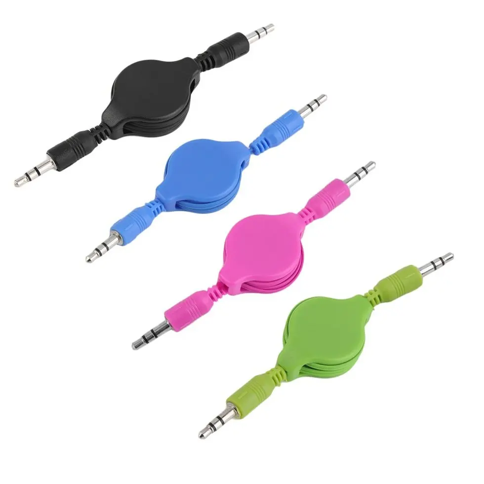 2PCS Green 3.5mm Male to Aux Auxiliary Retractable Stereo Jack Audio Cable Cord |