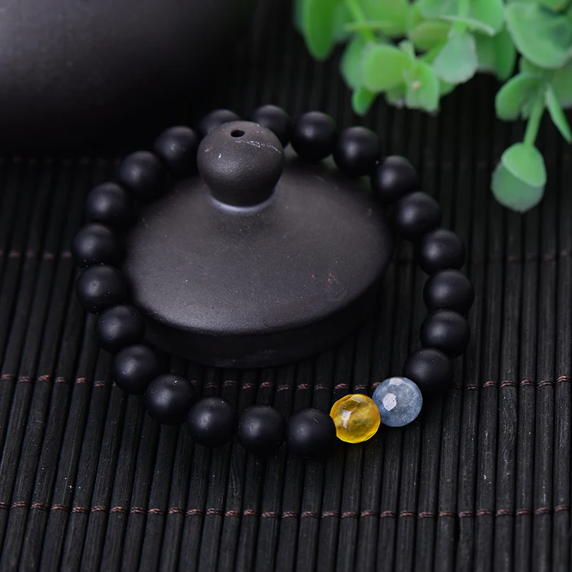 2 шт./компл. белый и черный браслет из натурального камня ювелирное изделие для