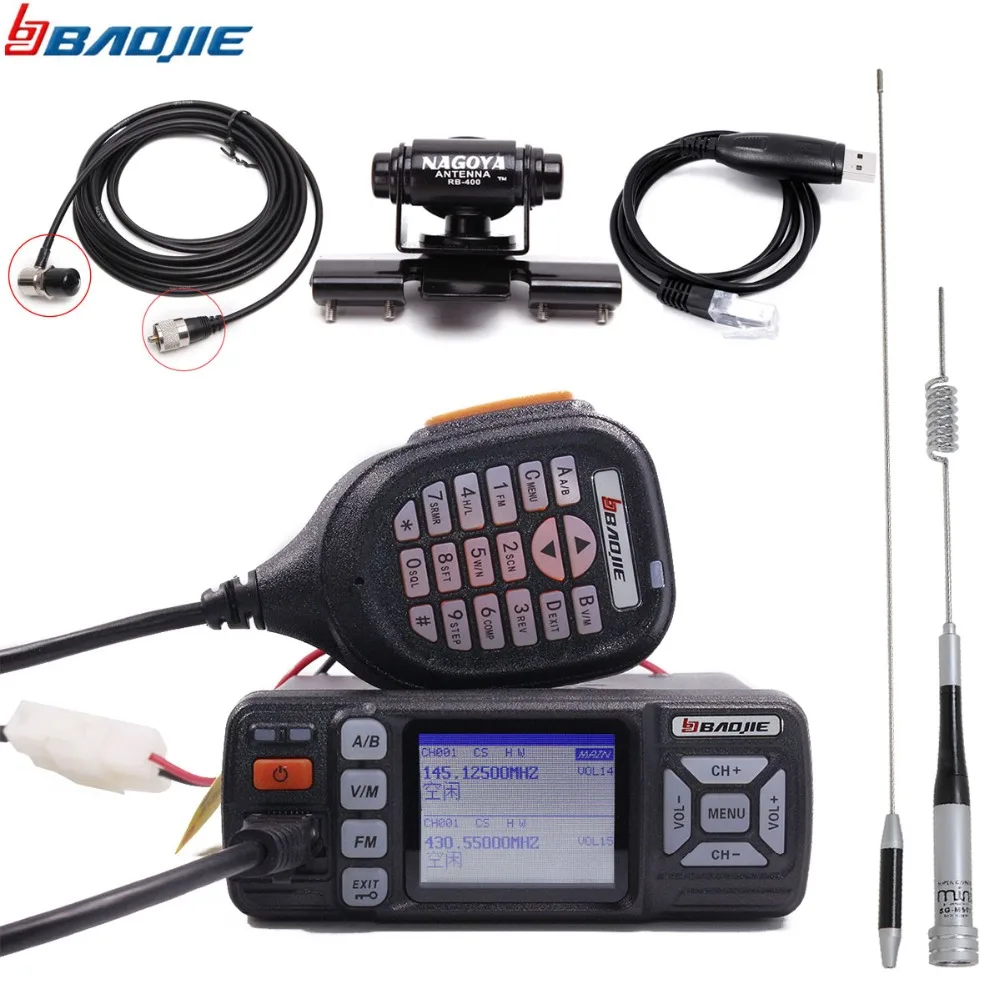 

Автомобильная рация Baojie, Двухдиапазонная VHF UHF, мобильный радиоприемник 20/25 Вт, 10 км, двухсторонняя рация, 10 км, обновленная версия смартфона ...