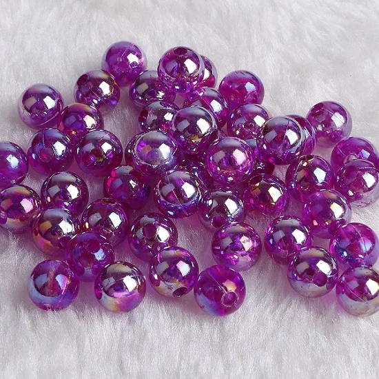 Dark Purple Новое поступление 50 шт 8 мм AB Цвет Круглый акриловый свободный разделитель бисер бусины для DIY ювелирные изделия ручной работы аксессуары - Цвет: Dark Purple